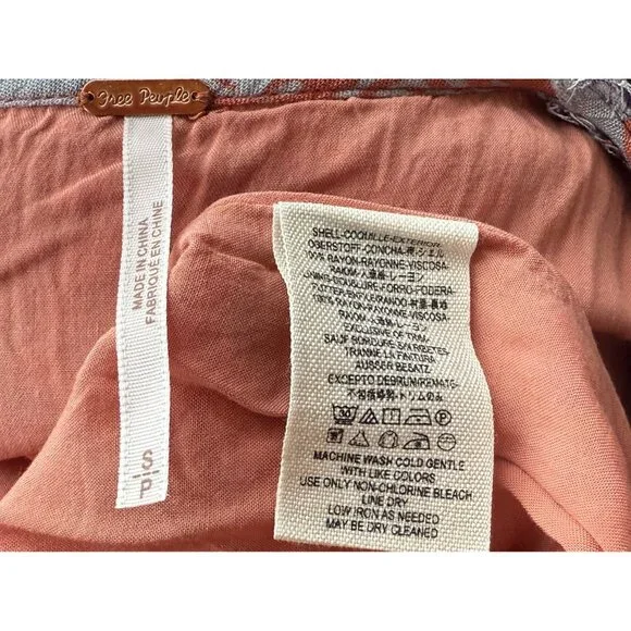 Free People Boho Flowy Printed Bell Sleeve Crisscross Back Hippie Mini Dress - Picture 14 of 14